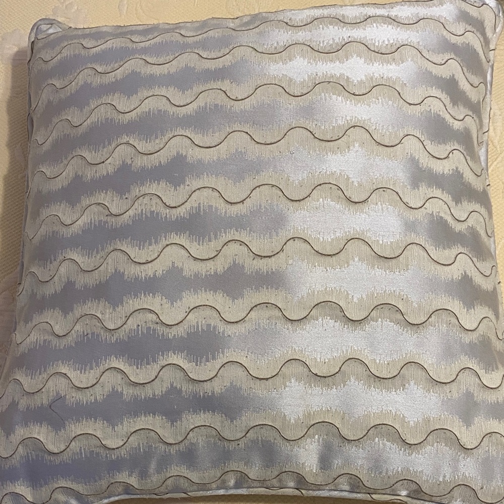 Pier 1 Silver and Cream Accent Pillow
